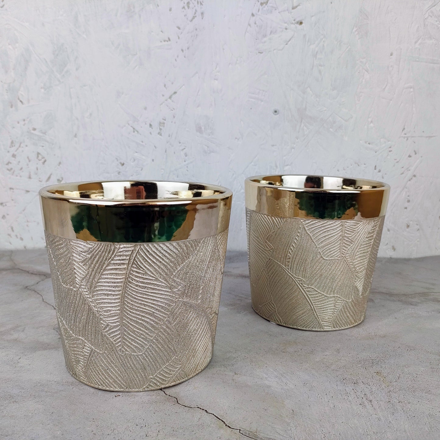 Vaso Foglie Gold